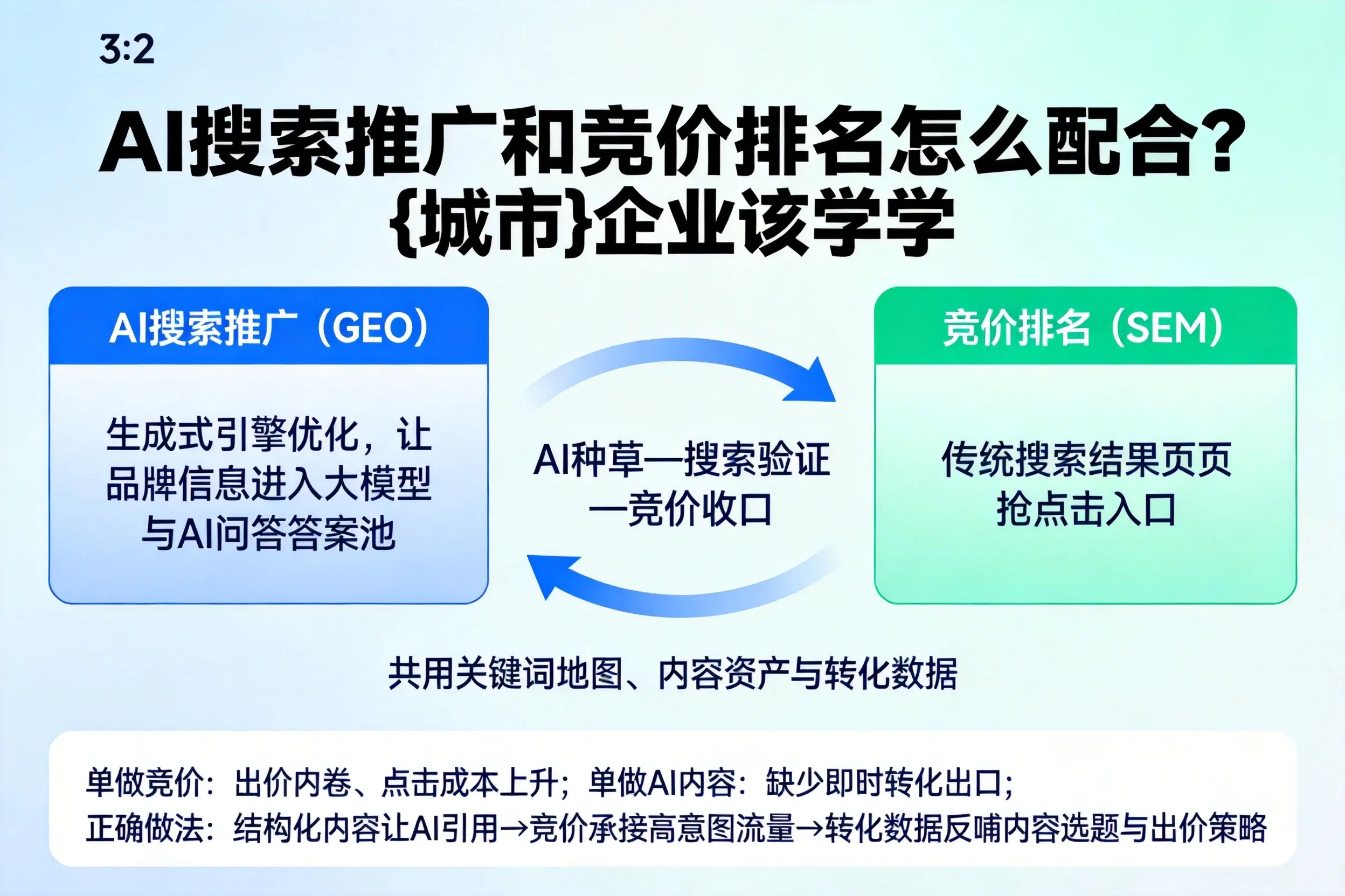AI搜索推广和竞价排名怎么配合？榆林企业该学学