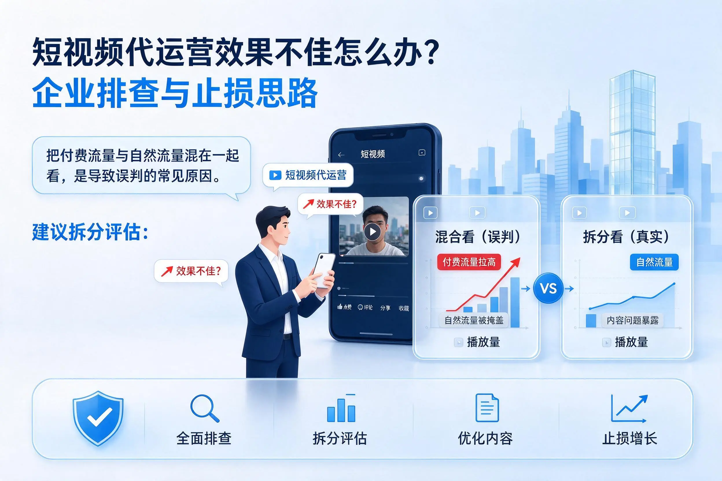短视频代运营效果不佳怎么办?榆林企业排查与止损思路