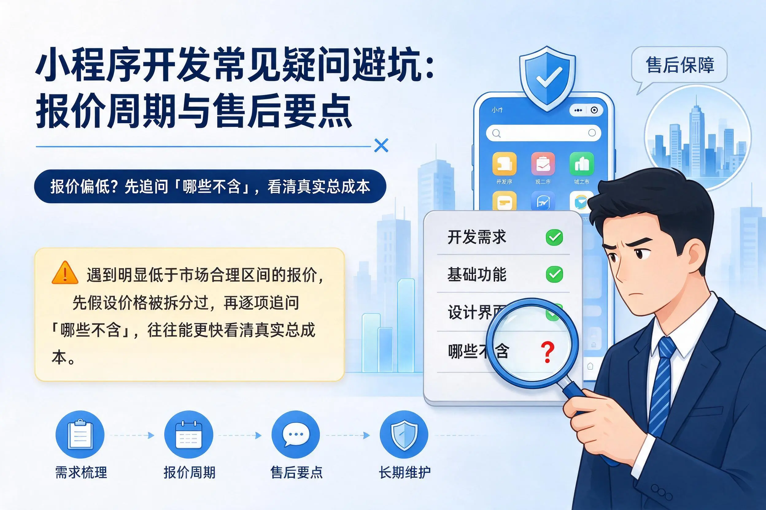 榆林小程序开发常见疑问避坑：报价周期与售后要点