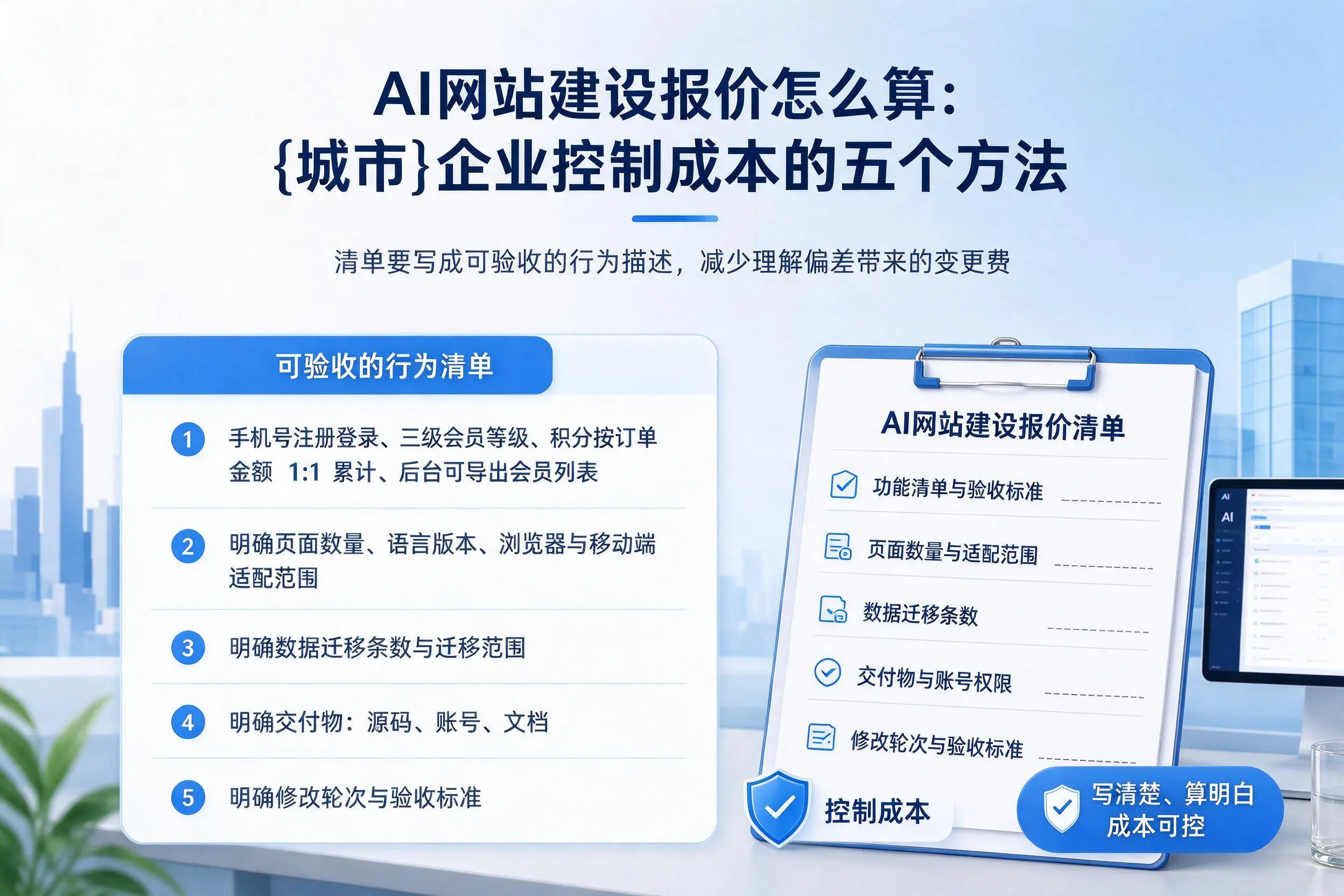 AI网站建设报价怎么算：榆林企业控制成本的五个方法