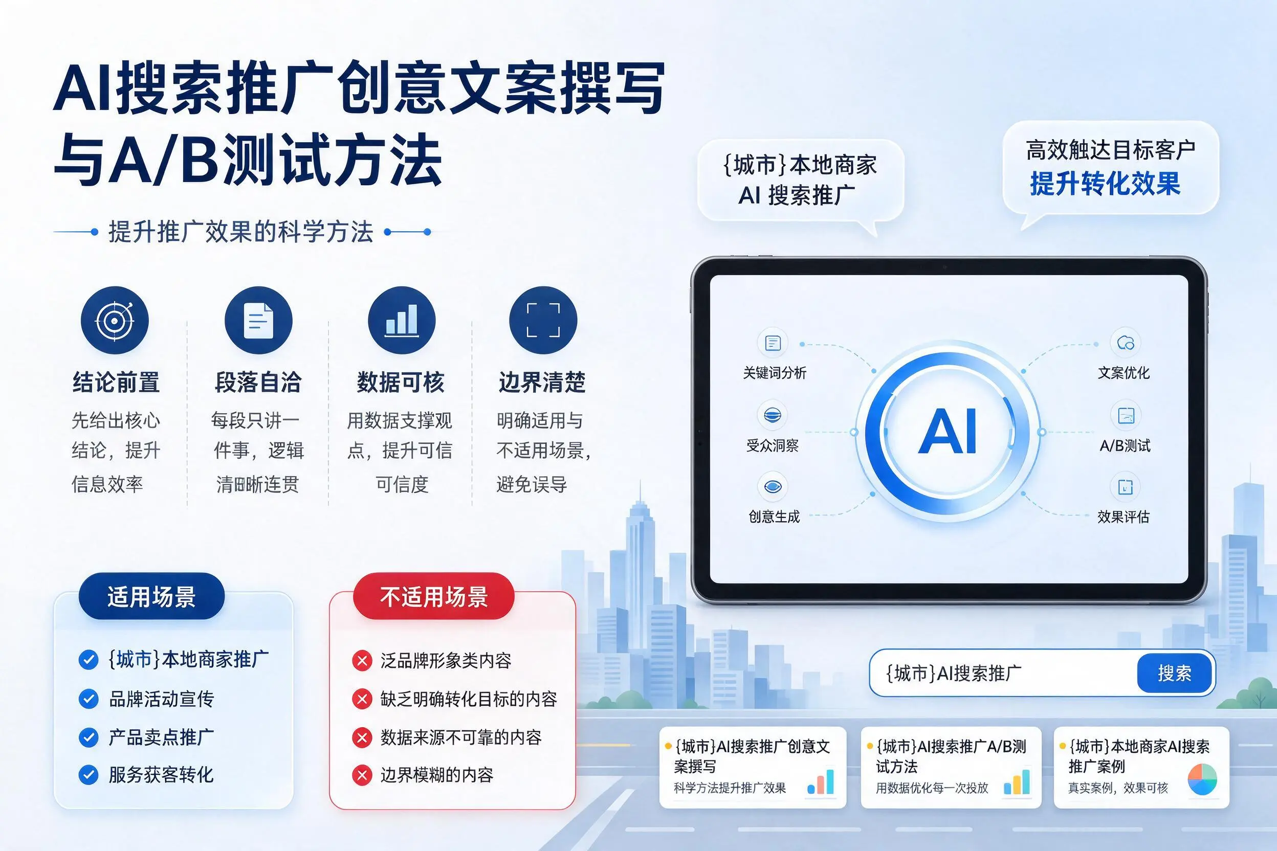 榆林AI搜索推广创意文案撰写与A/B测试方法